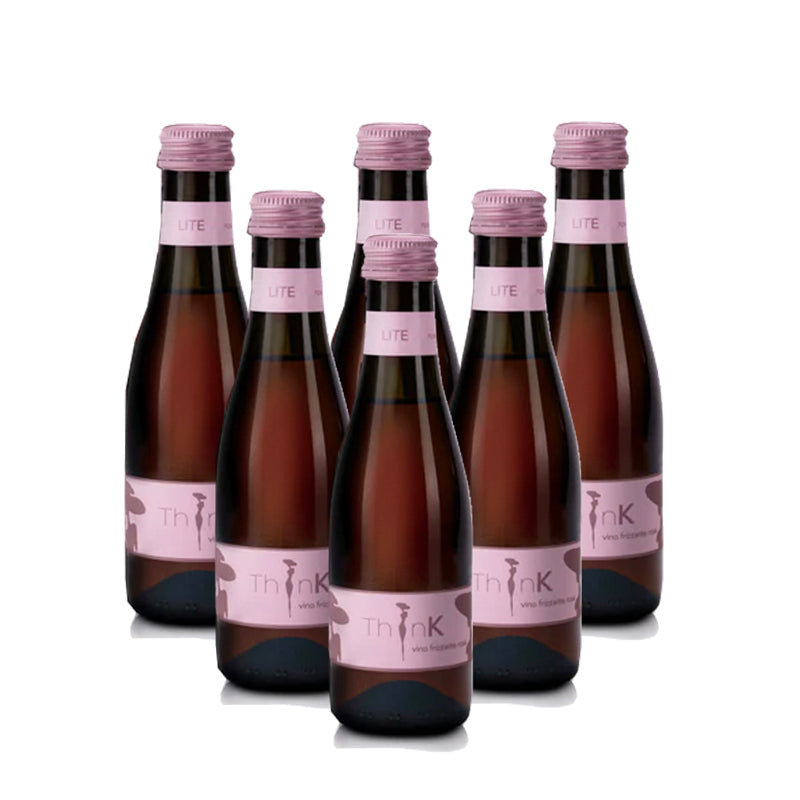 6 Mini Bottles of Organic Vegan Piccino Frizzante Sparkling Rosé